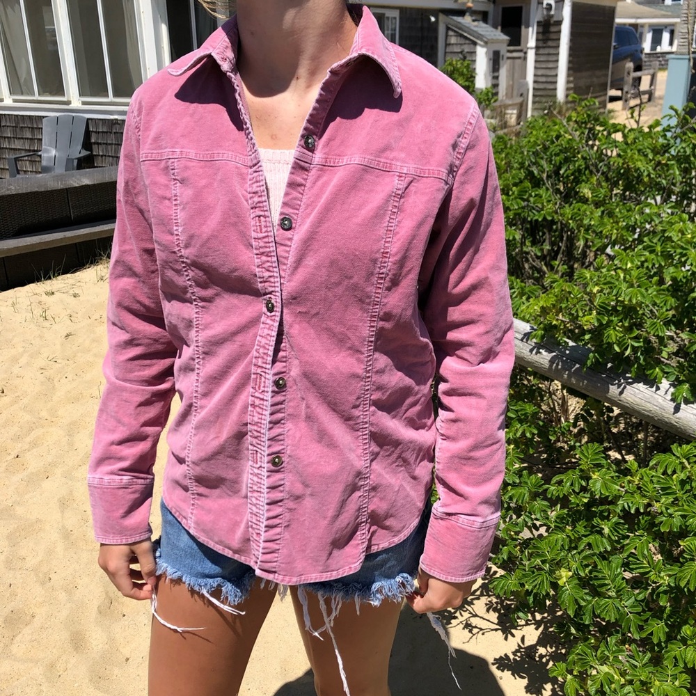 Pink velvet LL bean button up